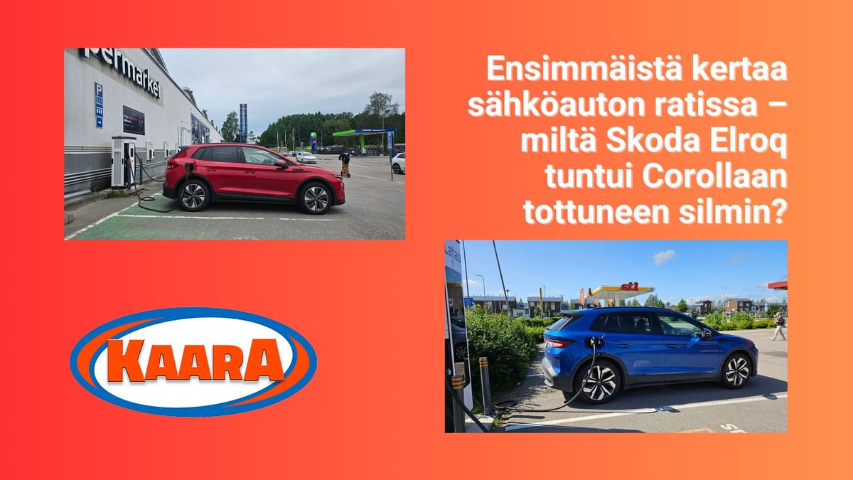 Ensimmäistä kertaa sähköauton ratissa – miltä Skoda Elroq tuntui Corollaan tottuneen silmin?